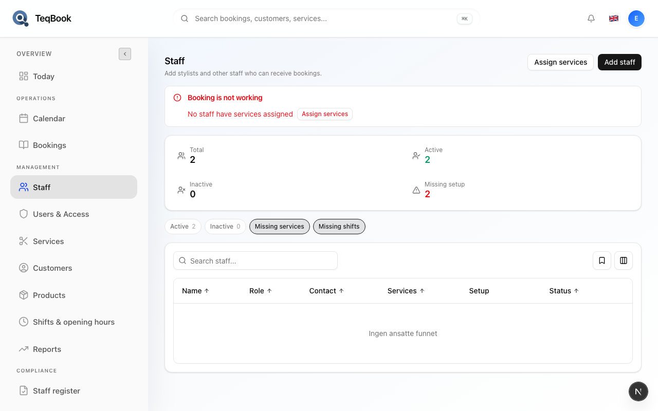 Add staff blocked or capacity full context